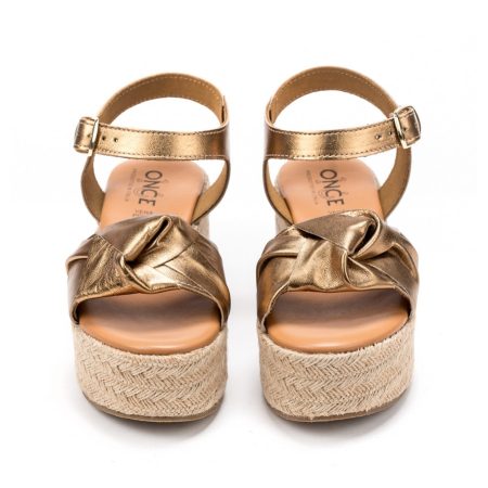 Ženske kožne sandale Once-68370 zlatne na platformu 5 15682 once 68370 bronzo 3